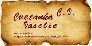 Cvetanka Vaselić vizit kartica